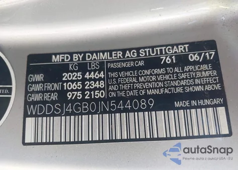 2018 Mercedes-Benz Cla 250 4Matic z USA, uszkodzony, nr VIN WDDSJ4GB0JN544089